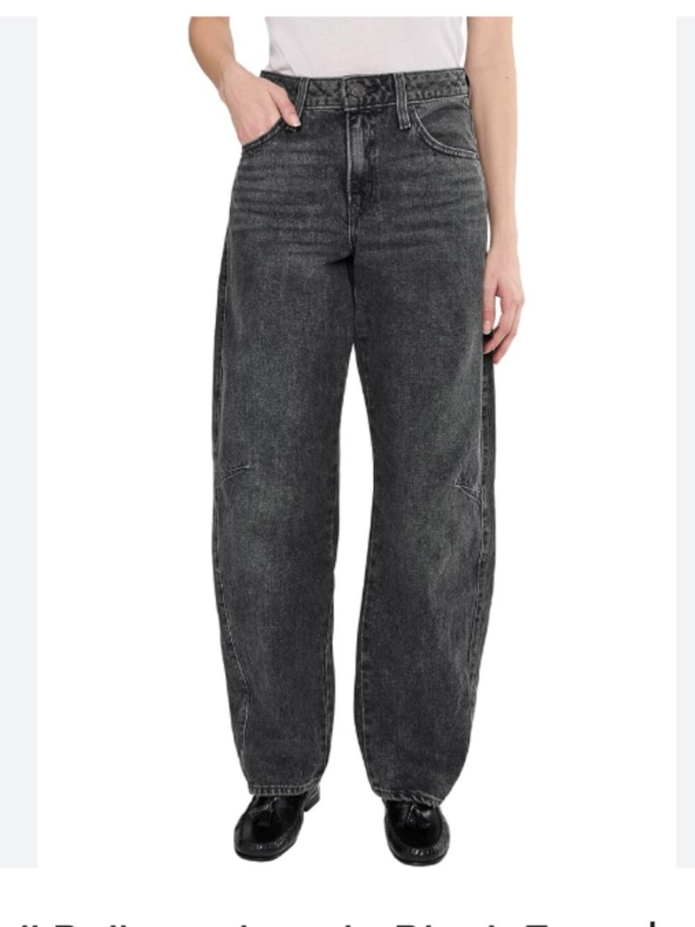 Madewell Balloon Jeans Blac kGray Washed Denim Jeans 27